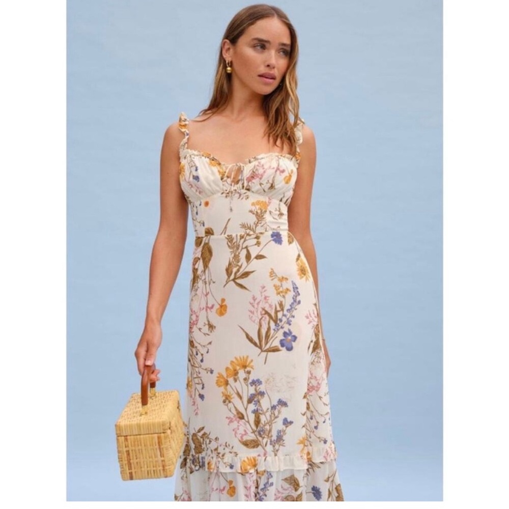 Size 2 reformation midi dress frolic pattern